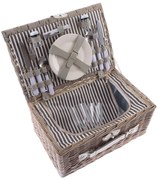 Coș de picnic din răchită pentru 2 persoane cutermobox , 42 x 28 x 20 cm, 3,25 kg