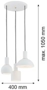 Lustră pe cablu SINES 3xE27/15W/230V albă Argon 1468