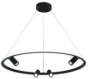 Lustra LED dimabila design modern Rings D-79cm negru