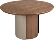 Masa rotunda moderna cu blat din furnir natural de nuc Walnut 1163