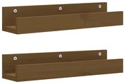 vidaXL Rafturi de perete 2 buc. maro miere 50x12x9 cm lemn masiv pin