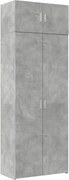 vidaXL Dulap de depozitare, gri beton, 80x42,5x225 cm, lemn prelucrat