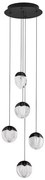 Lustra cu 5 pendule LED ALICIA negru