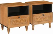 vidaXL Dulap de noapte cu sertar 2 pcs Maro deschis 40 x 33 x 46 cm