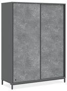 Dulap cu usi glisante pentru adolescenti, 163x214x63 cm, colectia Space Gray