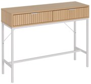 Masă consolă în culoare naturală cu aspect de lemn de stejar 30x100 cm Mid-Lines – Casa Selección