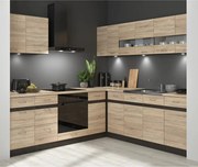 Set bucatarie JUNONA LINE, stejar sonoma/wenge, PAL, 220x240 cm, dreap