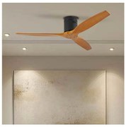 Ventilator de tavan ZEVENTI SPELLO Wi-Fi Tuya negru/stejar + telecomandă