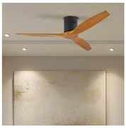 Ventilator de tavan ZEVENTI SPELLO Wi-Fi Tuya negru/stejar + telecomandă