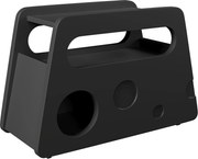 Măsuță laterală cu roți, colțuri rotunjite, mobilă, economisitoare de spațiu, pentru living și dormitor, 81x33x51,5 cm, Negru