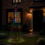 Lampă de podea de Crăciun neagră 240 cm, incl. LED RGB IP44 cu telecomandă - Nagi