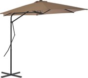 vidaXL Umbrelă de soare de exterior, stâlp din oțel, gri taupe, 300 cm