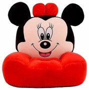 Fotoliu din plus pentru bebelusi cu spatar, Minnie Mouse, 50 cm, Rosu, FPS-21