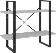 vidaXL Bibliotecă cu 2 rafturi, gri beton, 80x30x70 cm, PAL