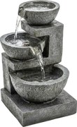 Outsunny Fântână în 3 trepte Fântână de grădină cu iluminare LED și pompă, aspect piatră, reglabilă 40 x 37 x 61 cm | Aosom Romania