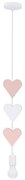 Lustră pentru copii cu cablu HEART 1xE27/20W/230V roz/alb