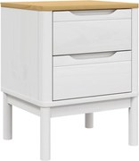 vidaXL Noptieră, alb, 45x39x57 cm, lemn masiv de pin