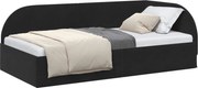 vidaXL Cadru de pat colțar cu headboard Negru 80 cm x 200 cm Catifea