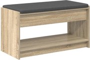 vidaXL Bancă pentru hol cu pernă cu raft Stejar Sonoma 83 x 38 x 45 cm