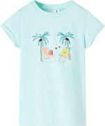vidaXL Tricou pentru copii, turcoaz deschis, 128