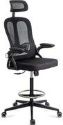 Scaun de birou ELEVATE, suport pentru picioare reglabil, Mesh, Negru