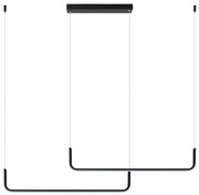 Lustra LED design liniar Eletra negru, L-120cm