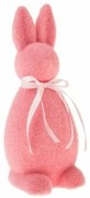 Decorație de Paște iepuraș cu fundă, roz, 13 x 11x 30 cm