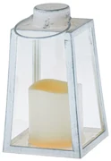 Lanterna cu lumânare LED Edera albă, 10 x 18 x 10cm, plastic, patină