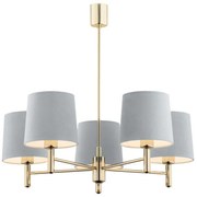 Argon 2085 - Pendul PONTE 5xE27/15W/230V albastru/alamă