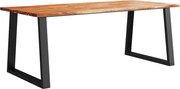 vidaXL Masă cu margini naturale, 200x90x75 cm, lemn masiv de acacia