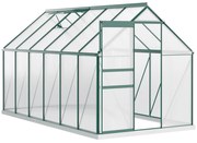 Outsunny Sera din aluminiu pentru plante cu ventilatie, sera pentru legume, fructe, ierburi 190 x 375cm, Verde | Aosom Romania