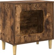 vidaXL Casa pentru pisici Stejar fumuriu 51 x 30 x 52 cm Lemn compozit