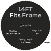 SPORTNOW Covor de înlocuire pentru trampolină, covor de salt de înlocuire, compatibil cu trampolina Ø 4,3 m și arcuri de 14 cm | Aosom Romania