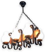 Lustră pe lanț Brilagi QUEEN 6xE14/40W/230V fag/nuc