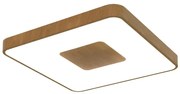 Plafoniera LED Smart dimabila cu telecomanda COIN 54x54cm lemn