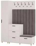 Mobilier pentru hol cu panouri tapitate - Alb