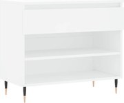 vidaXL Pantofar, alb, 70x36x60 cm, lemn prelucrat