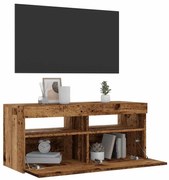 vidaXL Dulap TV cu lumini LED lemn vechi 90x35x40 cm lemn prelucrat