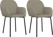 vidaXL Scaune de bucătărie, 2 buc., gri deschis, catifea