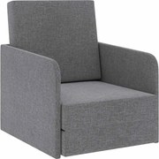 vidaXL Fotoliu pat extensibil, gri deschis, material textil