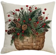 Husa de perna de Craciun FOREST GIFT 45x45 cm, bej