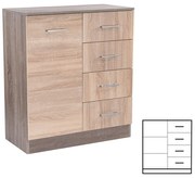 Comodă Miami cu 1 ușă și 4 sertare 80x92 cm stejar Sonoma-stejar York