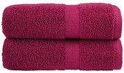 vidaXL Prosoape de baie premium SOLUND, 2 buc., bordeaux, 30x30 cm, 600 g/m²