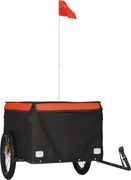 vidaXL Remorcă pentru biciclete, negru și portocaliu, 45 kg, fier