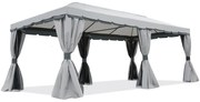 Copertină de grădină cu plasă de țânțari și perdele Valencia 3x6m gri Garden Point