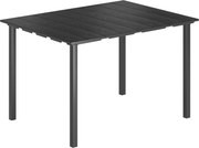 Outsunny Masă de Dining pentru Exterior pentru 4 Persoane, Masă Dreptunghiulară de Grădină cu Blat din HDPE și Cadru Metalic, Neagră | Aosom Romania