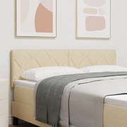 vidaXL Tăblie cap cu lumini cu bandă LED Crem 144 cm țesătură