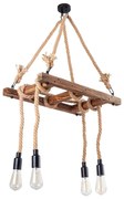 Lustră suspendată pe cablu EREBOS, 4 x E27, max. 40 W, 230 V, maro