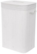 Compactor Coș pentru rufe murdare Bamboo dreptunghiular, alb