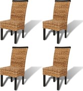 vidaXL Scaune de bucătărie 4 buc. abaca și lemn masiv de mango